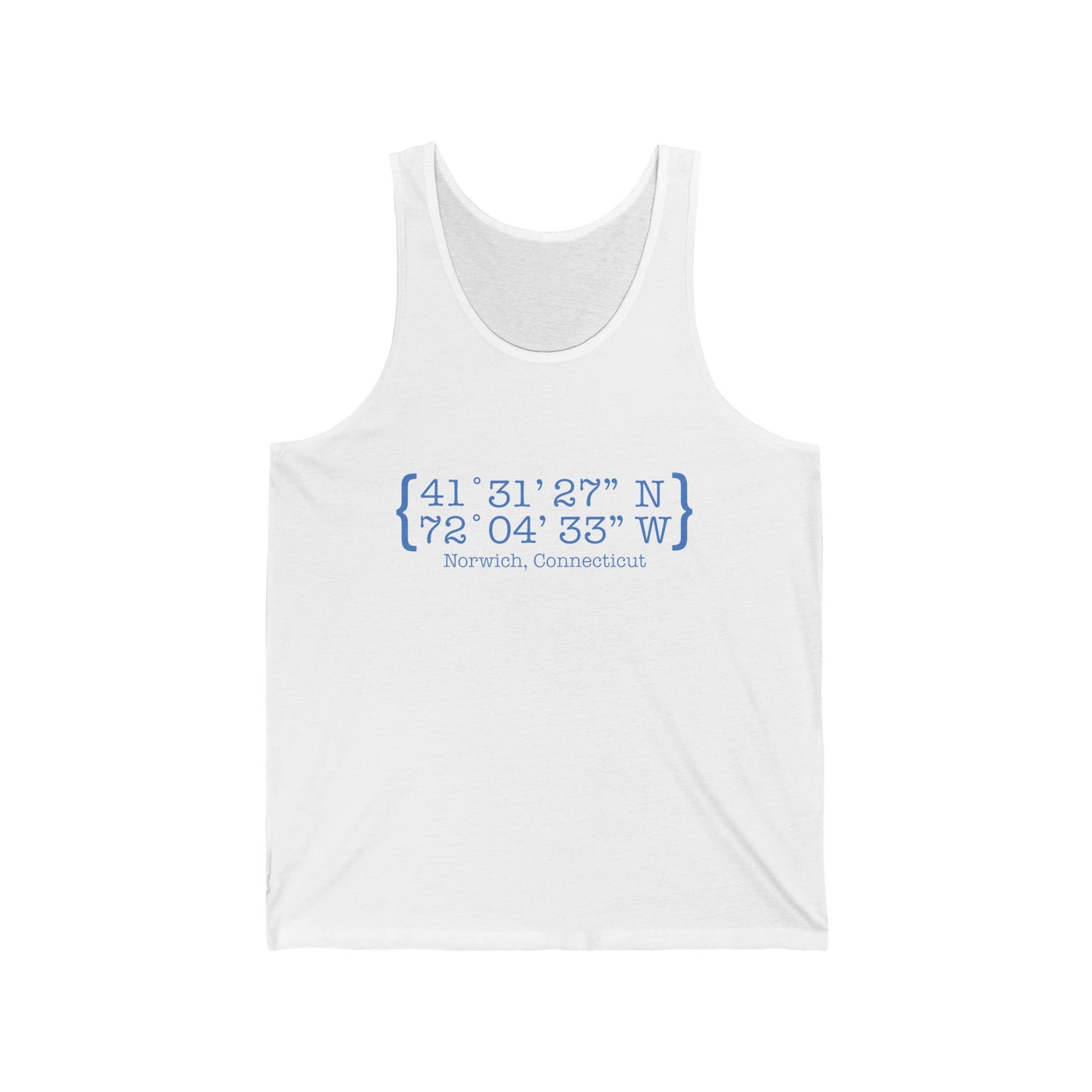 norwich Coordinates // norwich connecticut unisex tank top shirt // finding connecticut