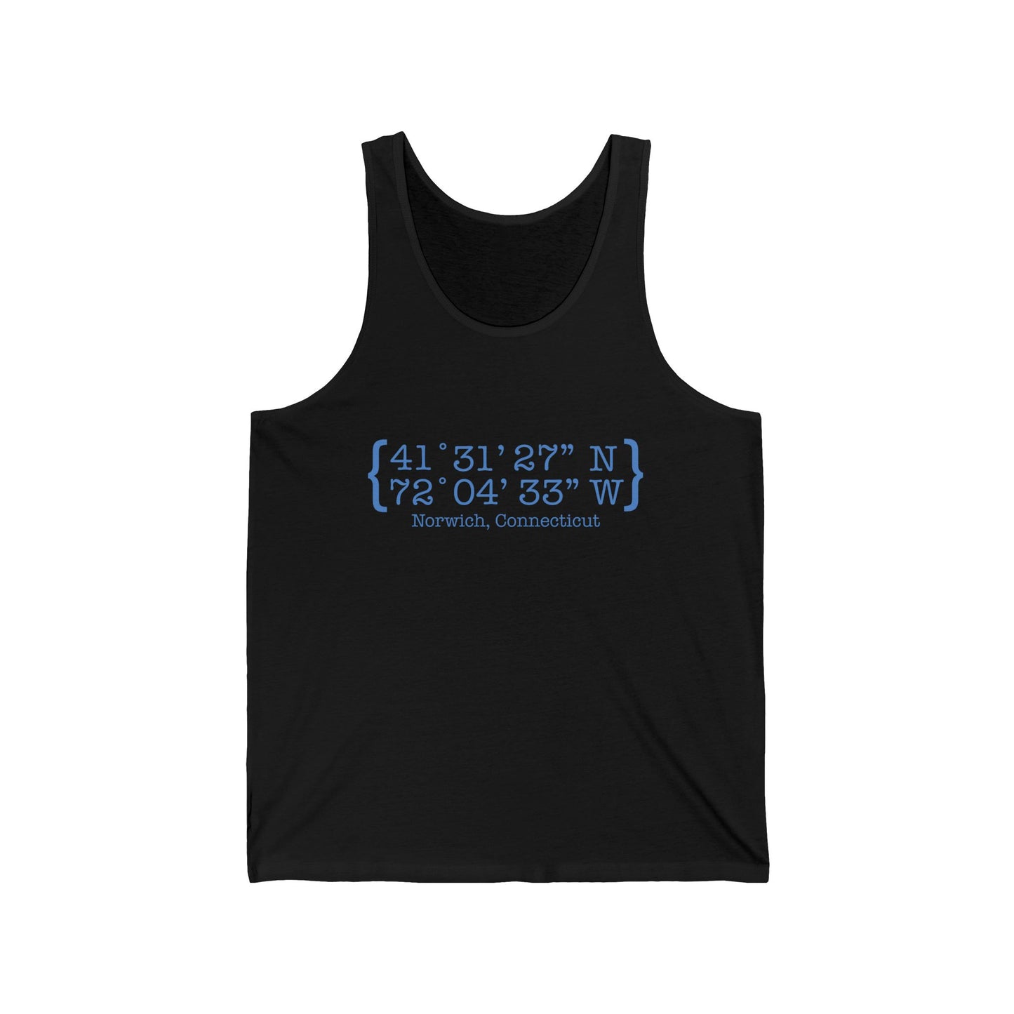 norwich Coordinates // norwich connecticut unisex tank top shirt // finding connecticut
