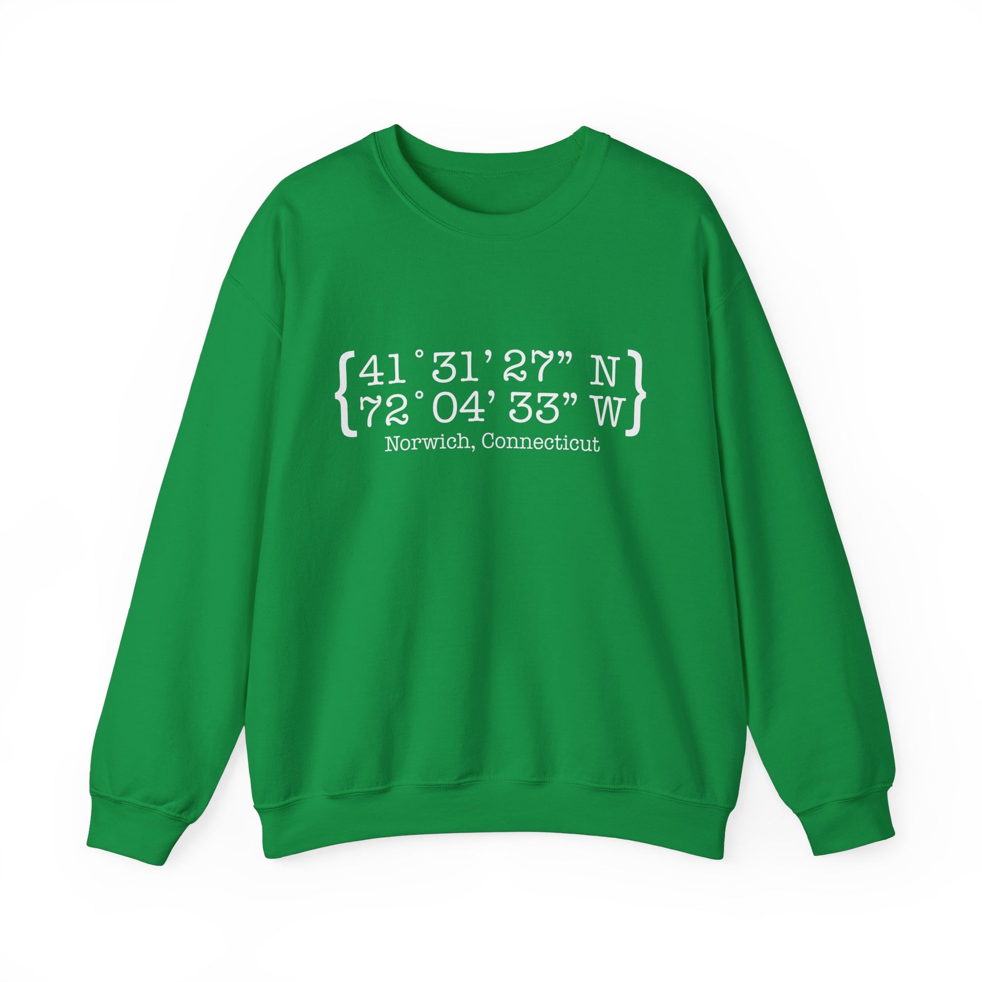 norwich Coordinates // norwich ct unisex sweatshirt   // finding connecticut