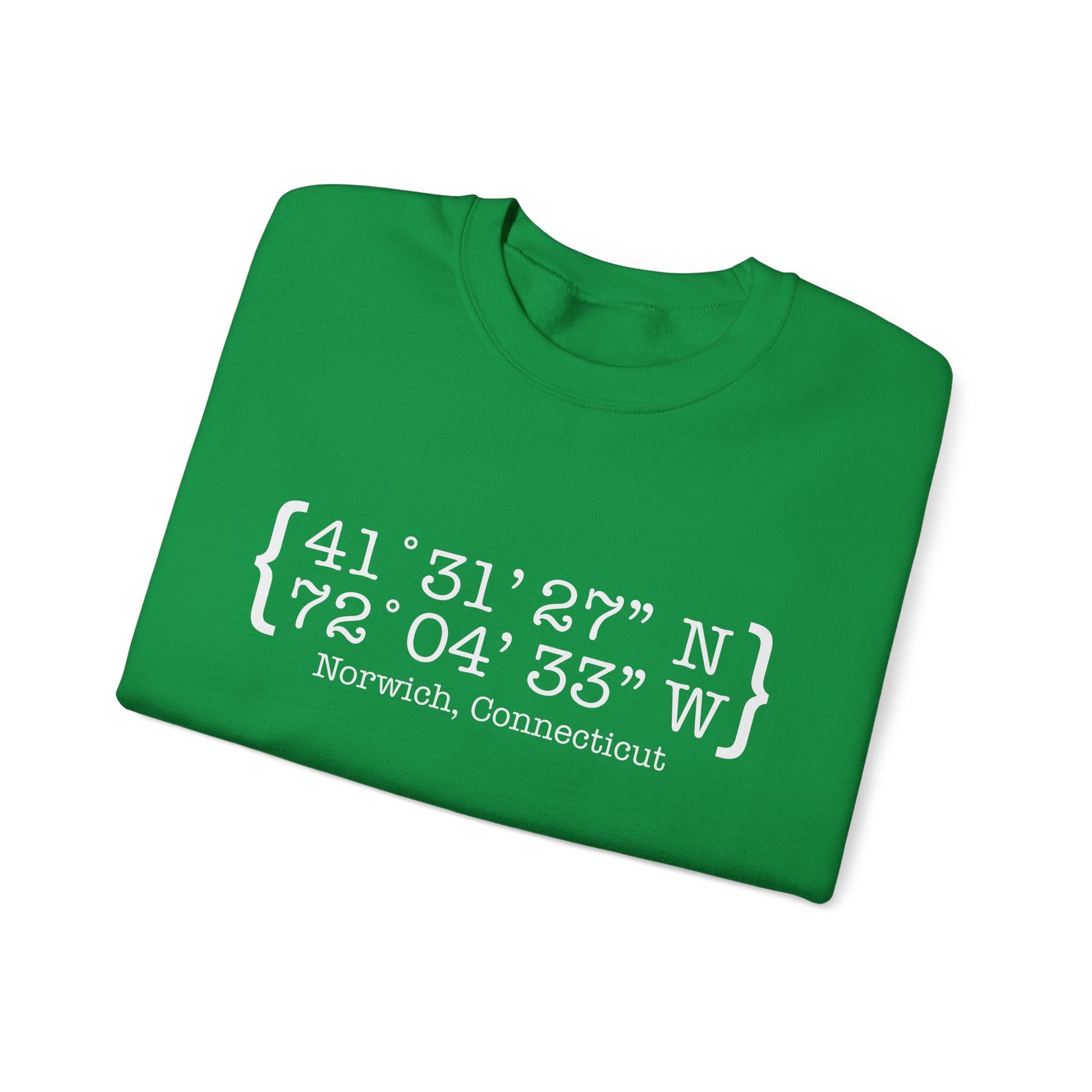 norwich Coordinates // norwich ct unisex sweatshirt   // finding connecticut