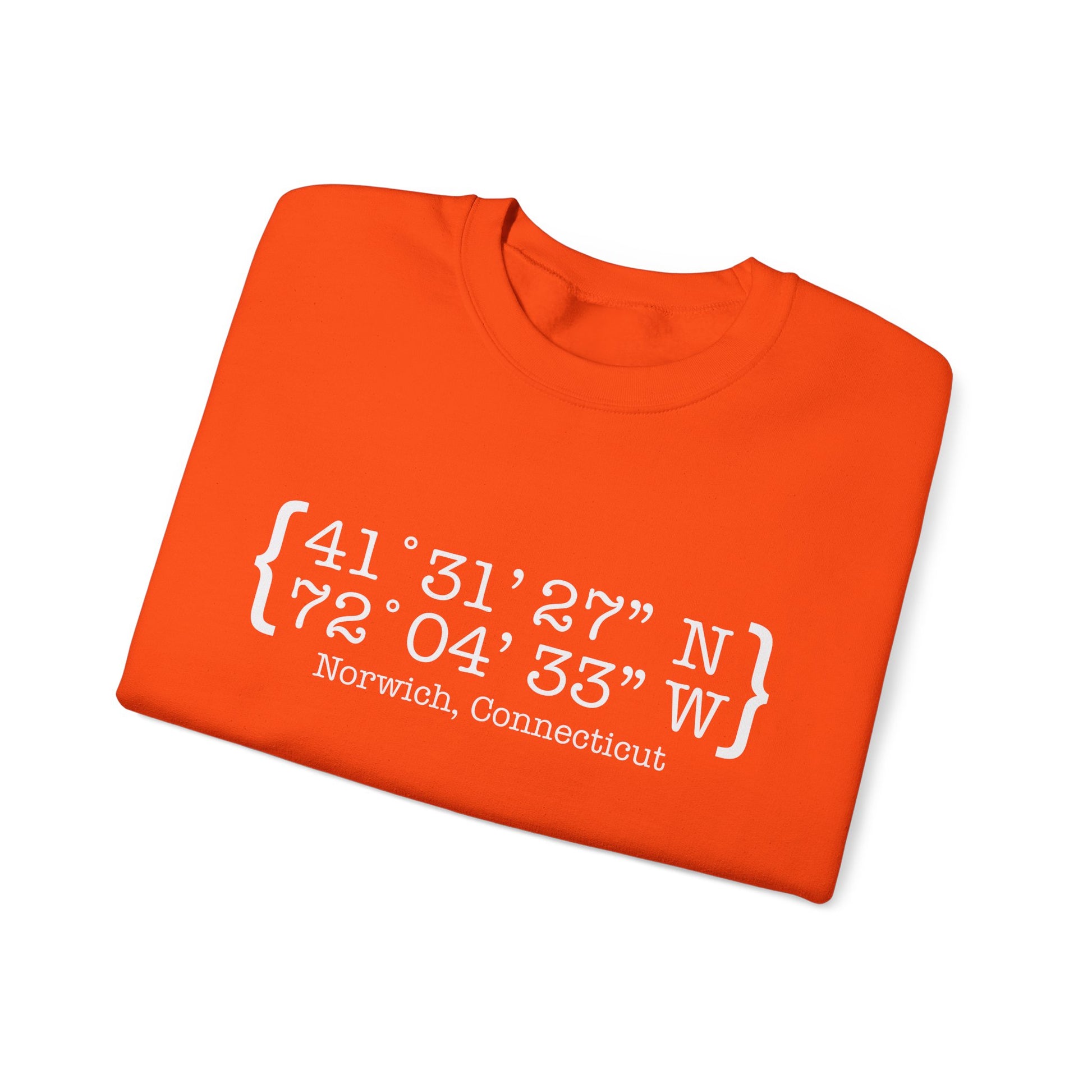 norwich Coordinates // norwich ct unisex sweatshirt   // finding connecticut