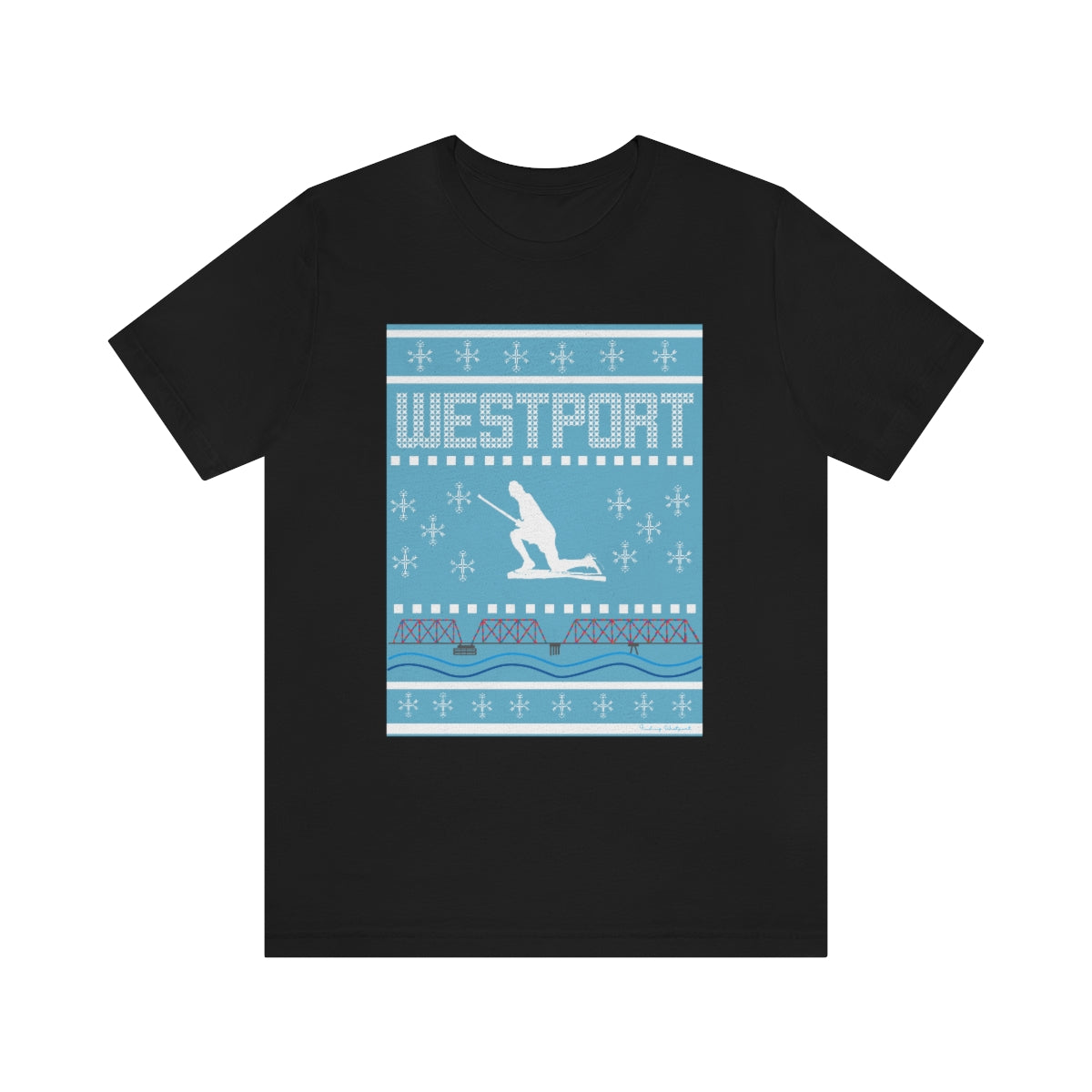 westport ct / connecticut ugly christmas sweater unisex tee shirt