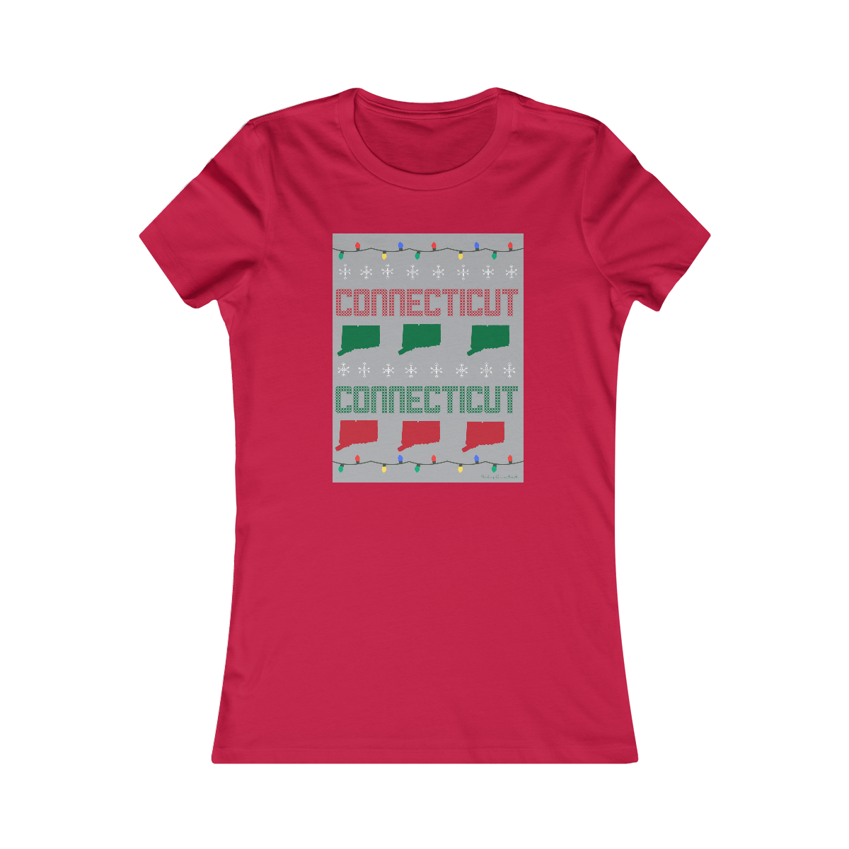 connecticut ugly holiday tee shirt