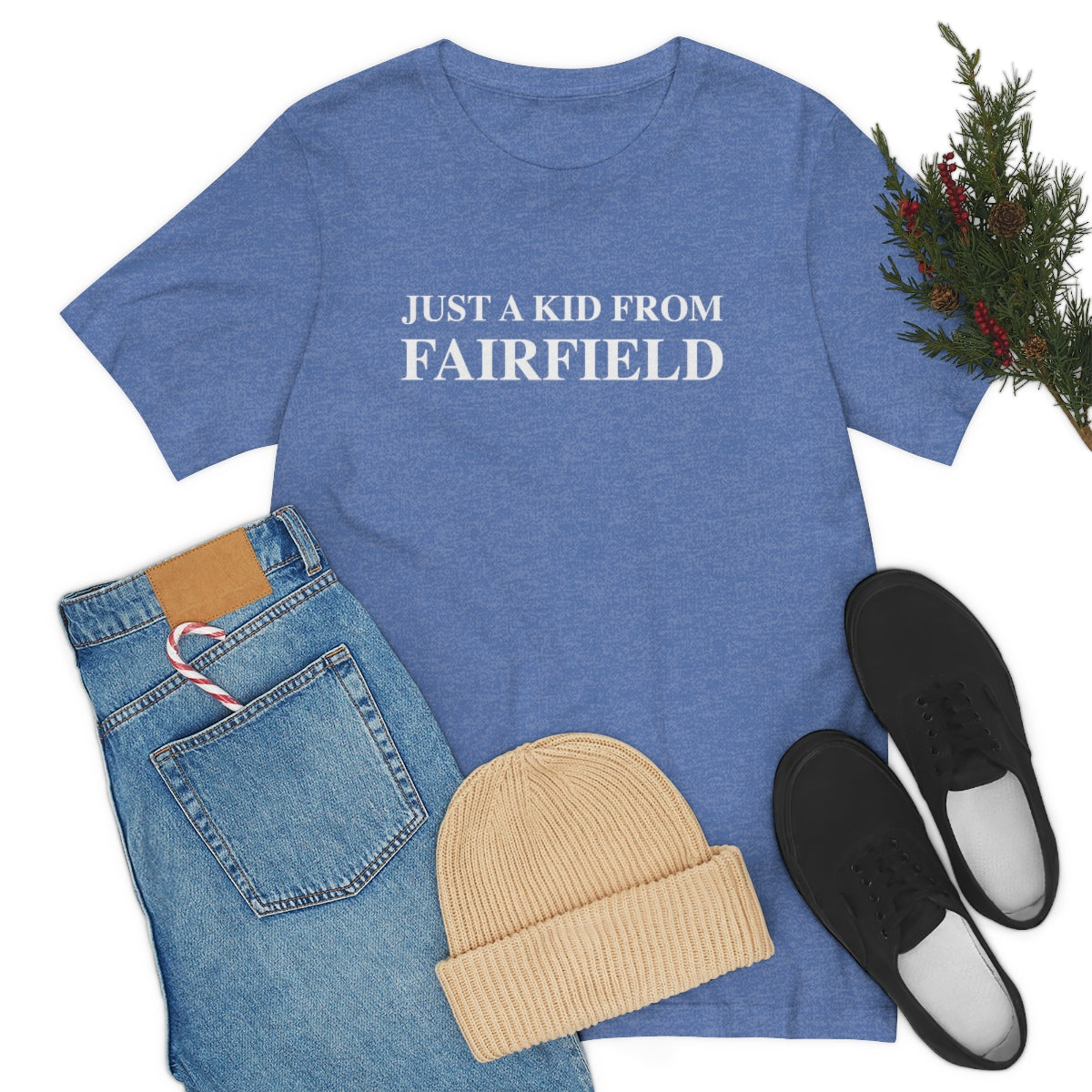 Just a kid from Fairfield Unisex Jersey Short Sleeve Tee