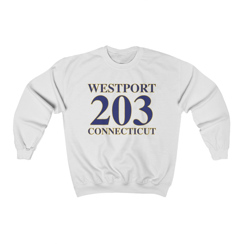 Westport 203 Connecticut Unisex Heavy Blend Crewneck Sweatshirt