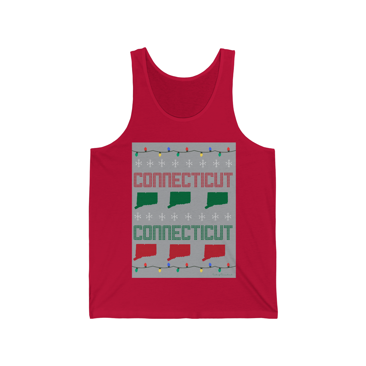 Connecticut ugly holiday unisex tank top