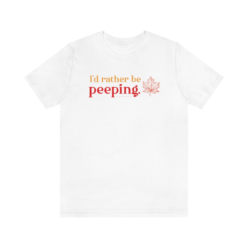 I’d rather be Peeping Do you travel to the New England states to look at the fall foliage? This collection is for the leaf peeper who cannot wait for fall to look at the colors nature produces. Free USA shipping on all products.