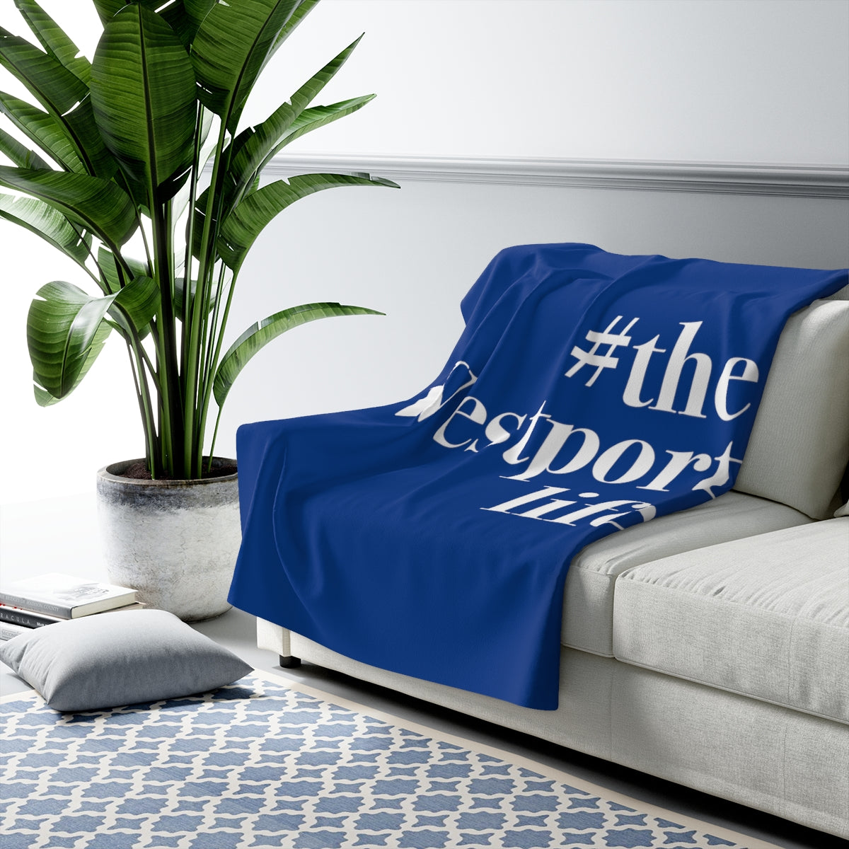 #thewestportlife Sherpa Fleece Banket Do you live the #thewestportlife? Living the #thewestportlife is a lifestyle and proudly show it off the world that your beach of choice is Compo Beach and you support the local lifestyle. Free USA shipping on all products. Proceeds of this collection goes to help grow Finding Westport and Finding Connecticut’s brand.