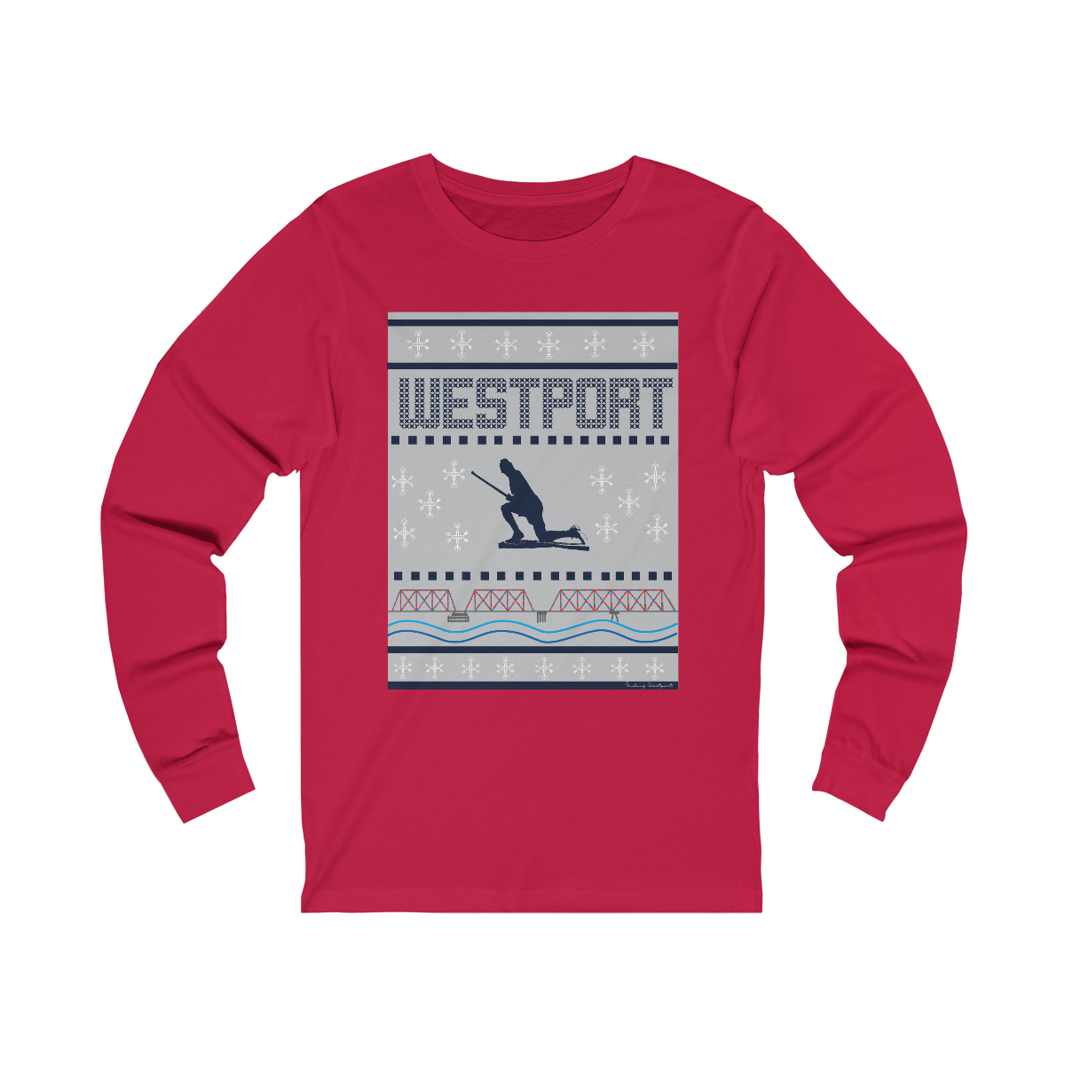 Westport Ugly Holiday Blue / White Unisex Jersey Long Sleeve Tee