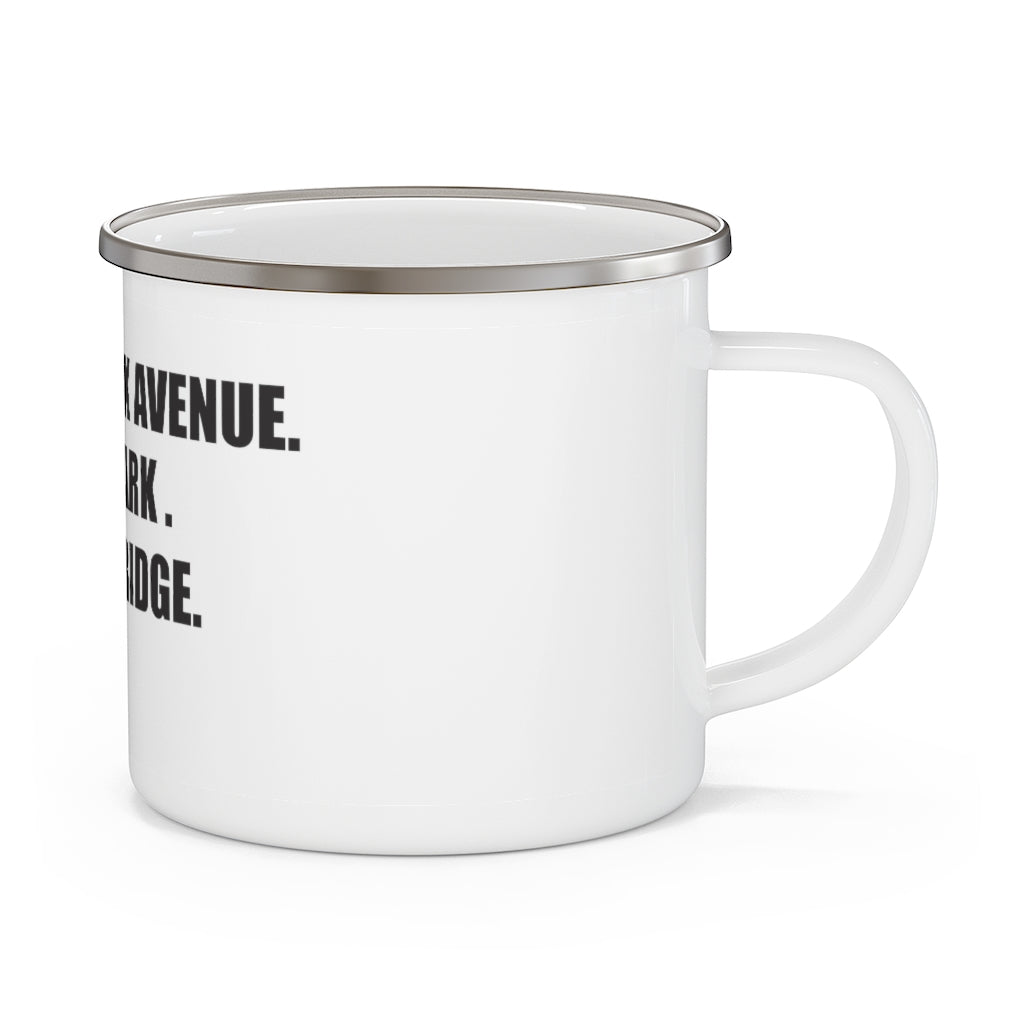 Saugatuck Ave. Luciano Park. Cribari Bridge. Exit 17. Enamel Camping Mug How do you say Westport without saying Westport? Westport, Connecticut is filled with unique aspects. Each providing different elements that make up the town from historic to modern traditions. Proceeds of this collection goes to help build Finding Westport and Finding Connecticut's brands.