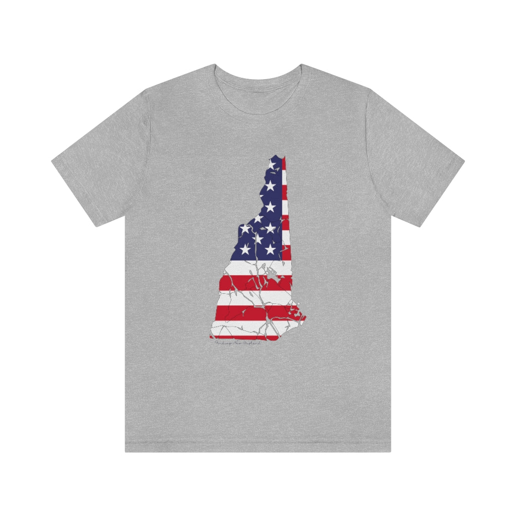 New Hampshire American flag hoodie, tee shirts, shirts, apparel, sweatshirts, mugs and gifts. Proceeds go to help build Finding Connecticut and the Finding New England Brand • New Hampshire apparel • Free USA shipping on all products.