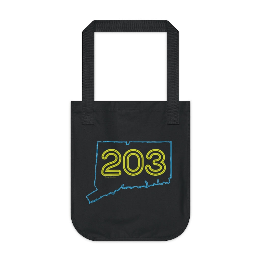 203 90's neon yellow tote bag // connecticut gifts and merch // finding connecticut