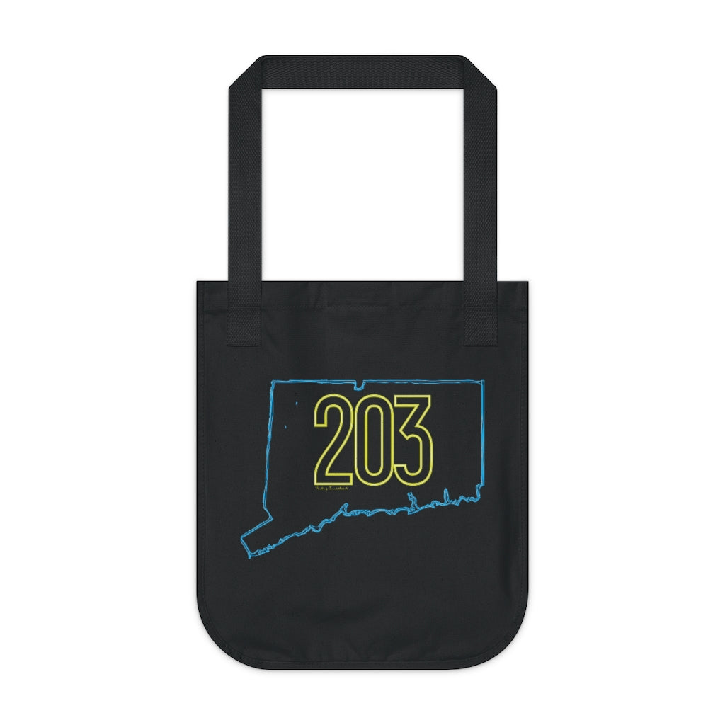 203 90's neon yellow tote bag // connecticut gifts and merch // finding connecticut