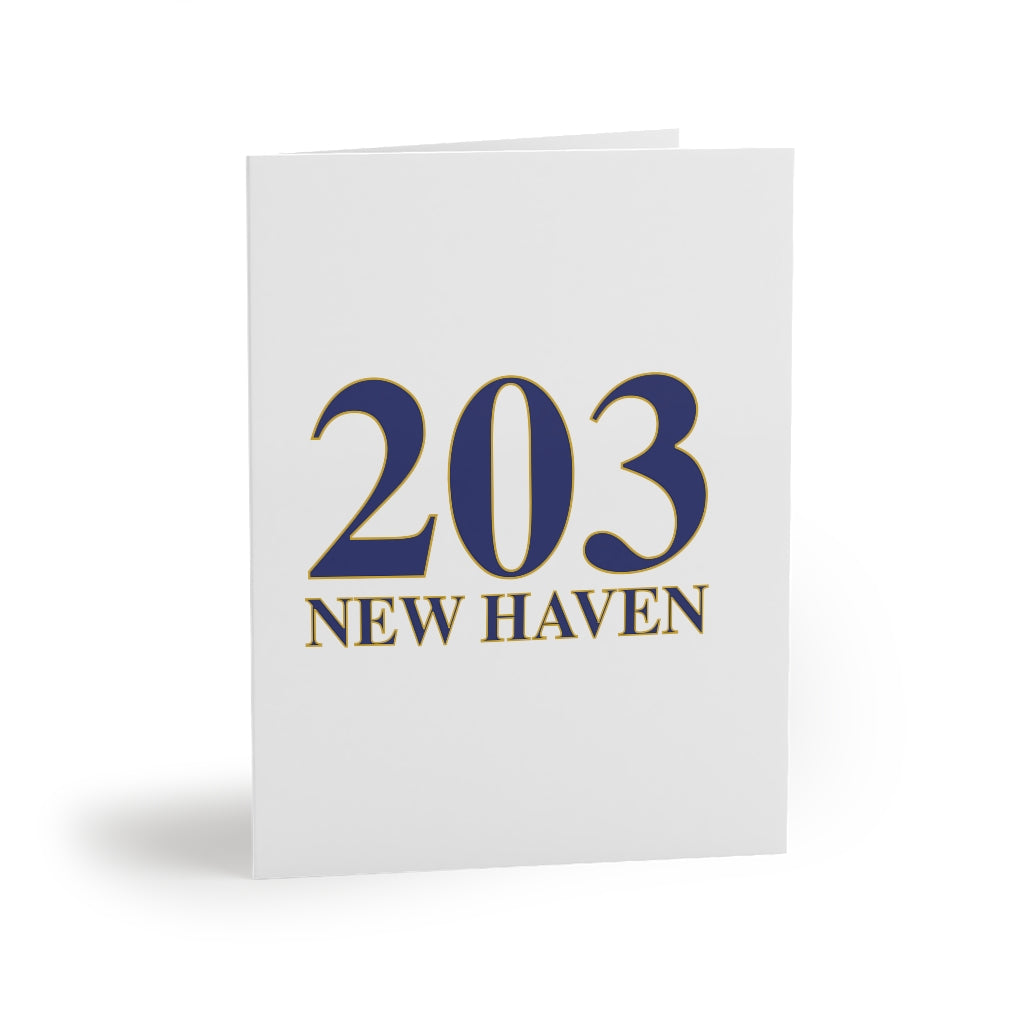 203 New Haven Greeting Cards 203 New Haven Collection. Inspired by the Connecticut flag and the 203! Show off for your pride for Connecticut and New Haven! Proceeds of this collection go to help build Finding Connecticut’s website and brand. • Free USA shipping Click here to go to our home page