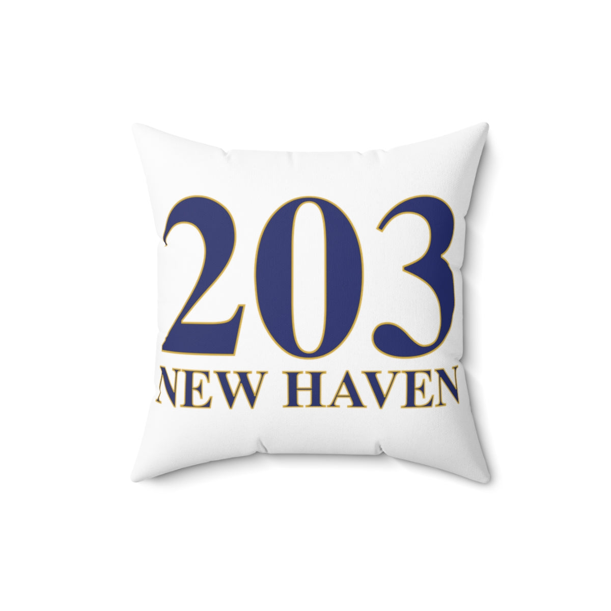 203 New Haven Spun Polyester Square Pillow 203 New Haven Collection. Inspired by the Connecticut flag and the 203! Show off for your pride for Connecticut and New Haven! Proceeds of this collection go to help build Finding Connecticut’s website and brand. • Free USA shipping Click here to go to our home page