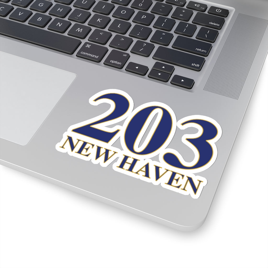 203 New Haven Kiss-Cut stickers 203 New Haven Collection. Inspired by the Connecticut flag and the 203! Show off for your pride for Connecticut and New Haven! Proceeds of this collection go to help build Finding Connecticut’s website and brand. • Free USA shipping Click here to go to our home page