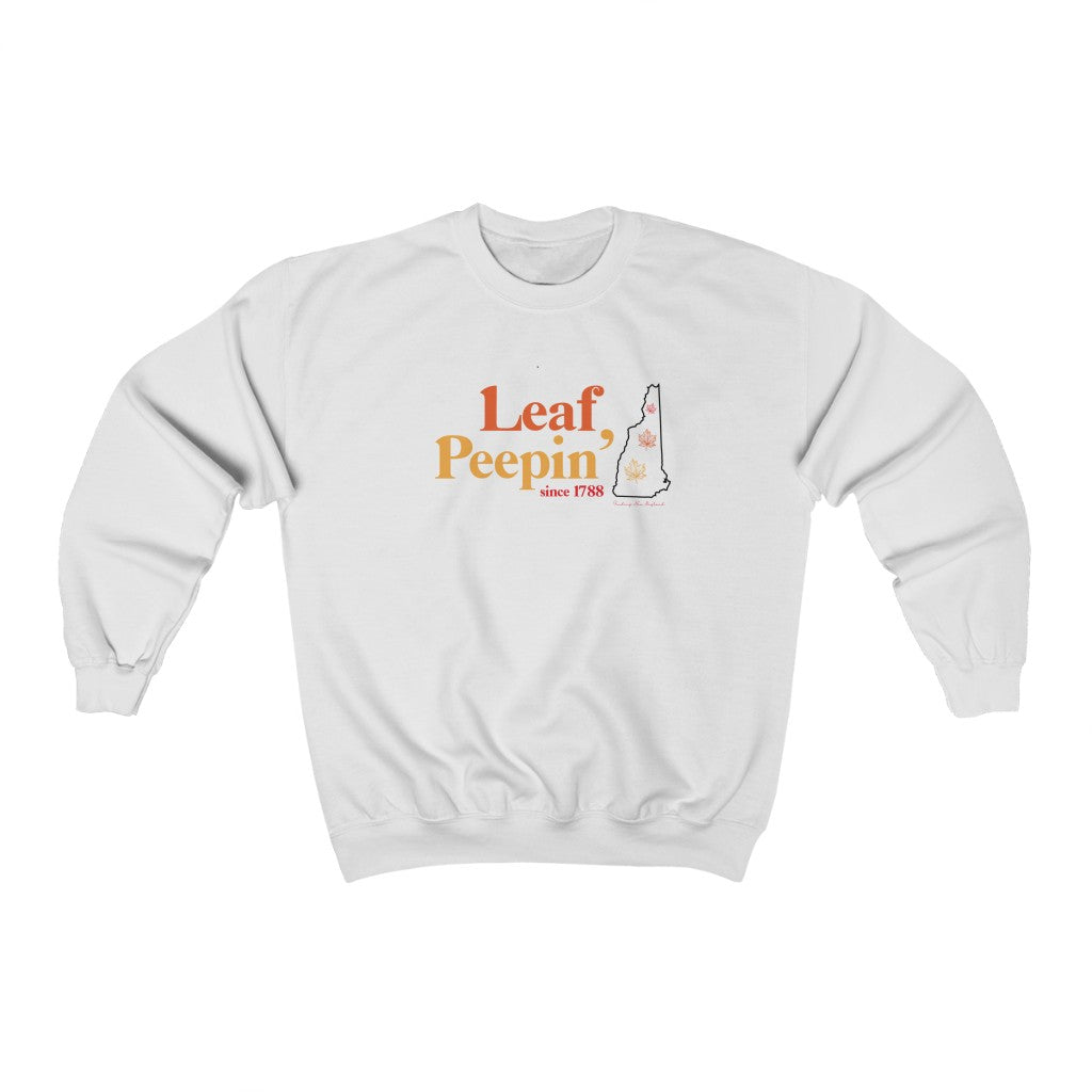 Leaf Peepin' New Hampshire  Show your love for the fall season with this Leaf Peepin' Connecticut collection. From the traveler to the local, this collection is inspired for anyone who loves the crisp air and colorful autumn season. Proceeds of this collection go to help grow Finding New England's brand.
