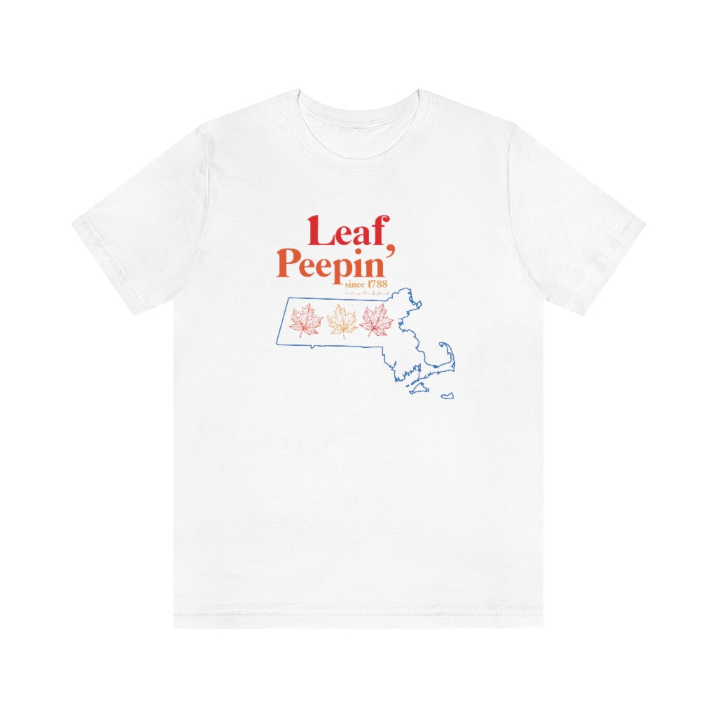 Leaf Peepin’ Massachusetts   Show your love for the fall season with this Leaf Peepin' Massachusetts collection. From the traveler to the local, this collection is inspired for anyone who loves the crisp air and colorful autumn season. Proceeds of this collection go to help grow Finding New England's brand.