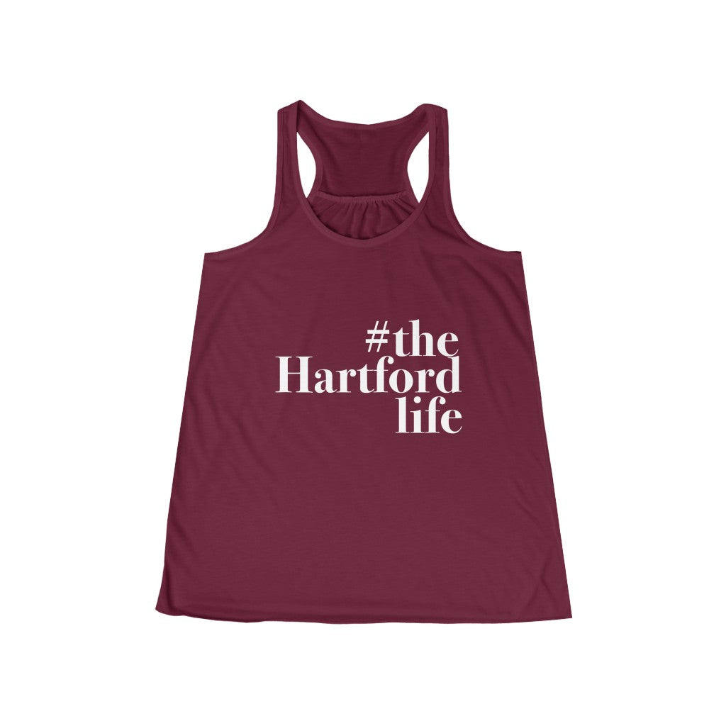 #thehartfordlife Women's Flowy Racerback Tank Proceeds help grow Finding Connecticut's website and brand. Click here to go back to our home page.