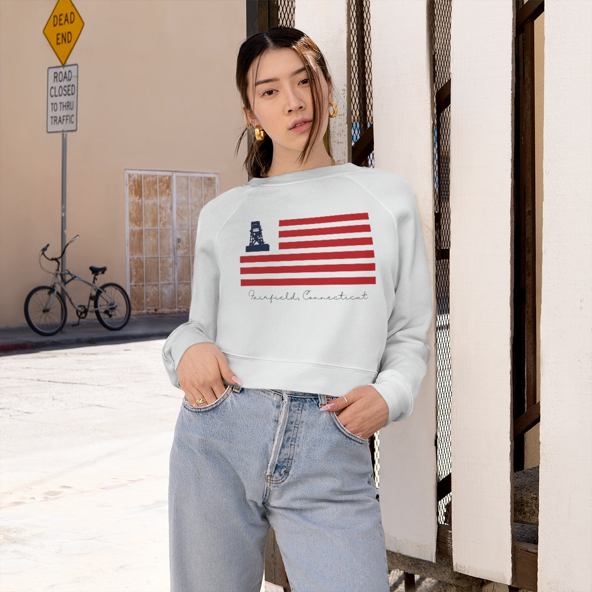 Jennings beach fairfield ct / connecticut womens sweatshirt