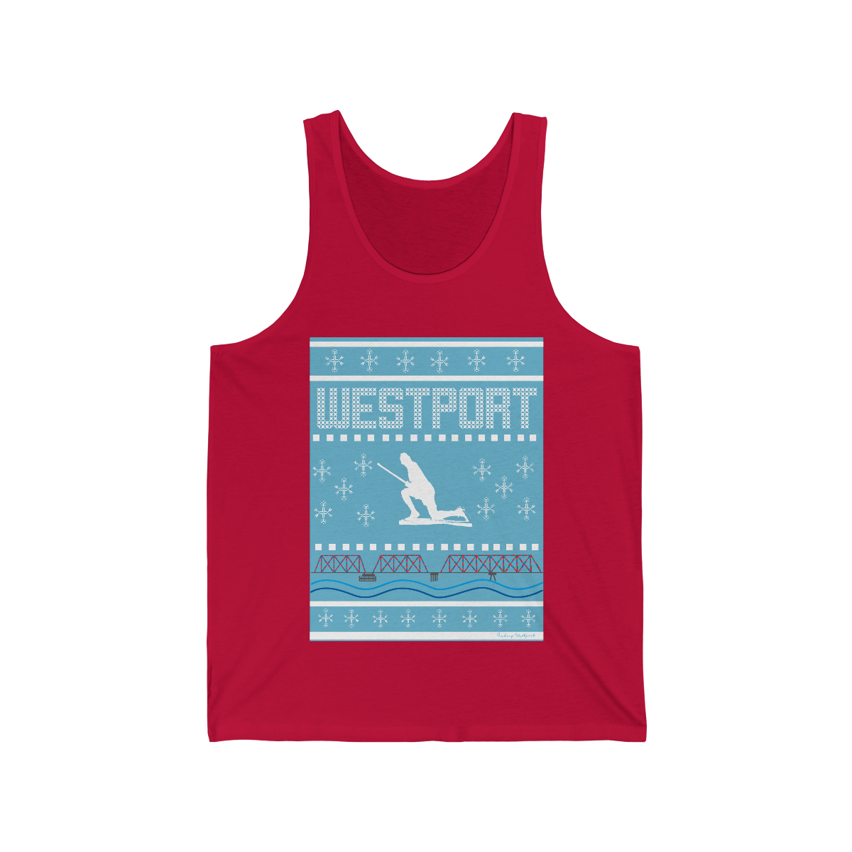 westport ct / connecticut ugly christmas sweater unisex tank top shirt
