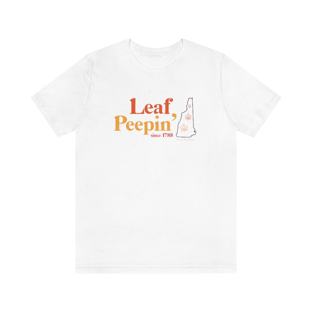 Leaf Peepin' New Hampshire Show your love for the fall season with this Leaf Peepin' Connecticut collection. From the traveler to the local, this collection is inspired for anyone who loves the crisp air and colorful autumn season. Proceeds of this collection go to help grow Finding New England's brand.