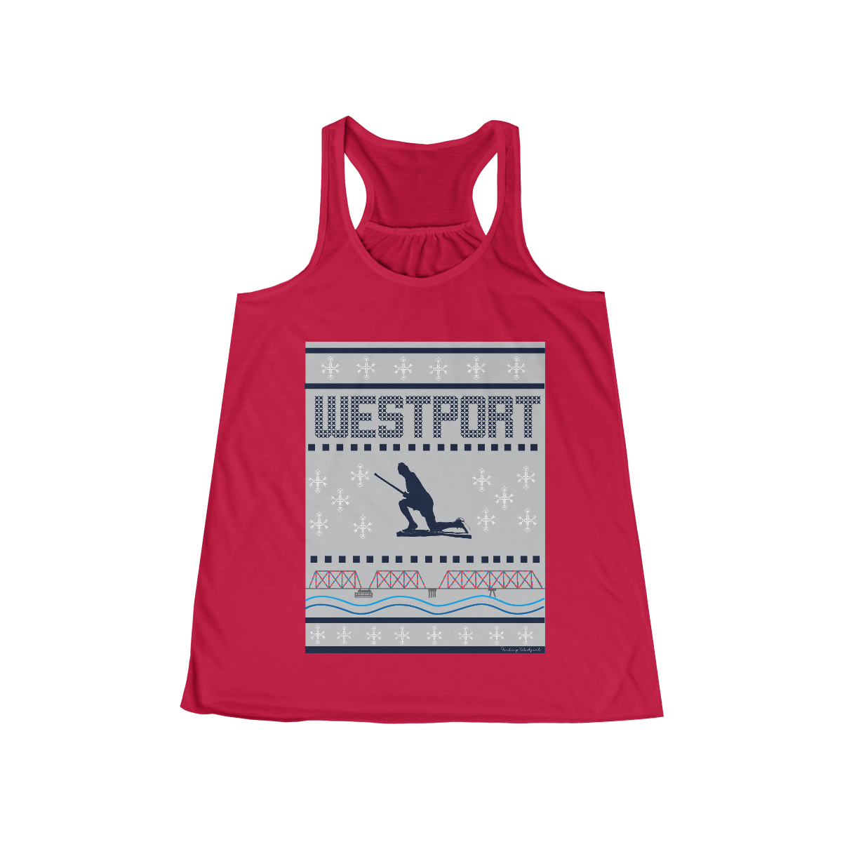 westport ct / connecticut ugly christmas sweater womens tank top shirt