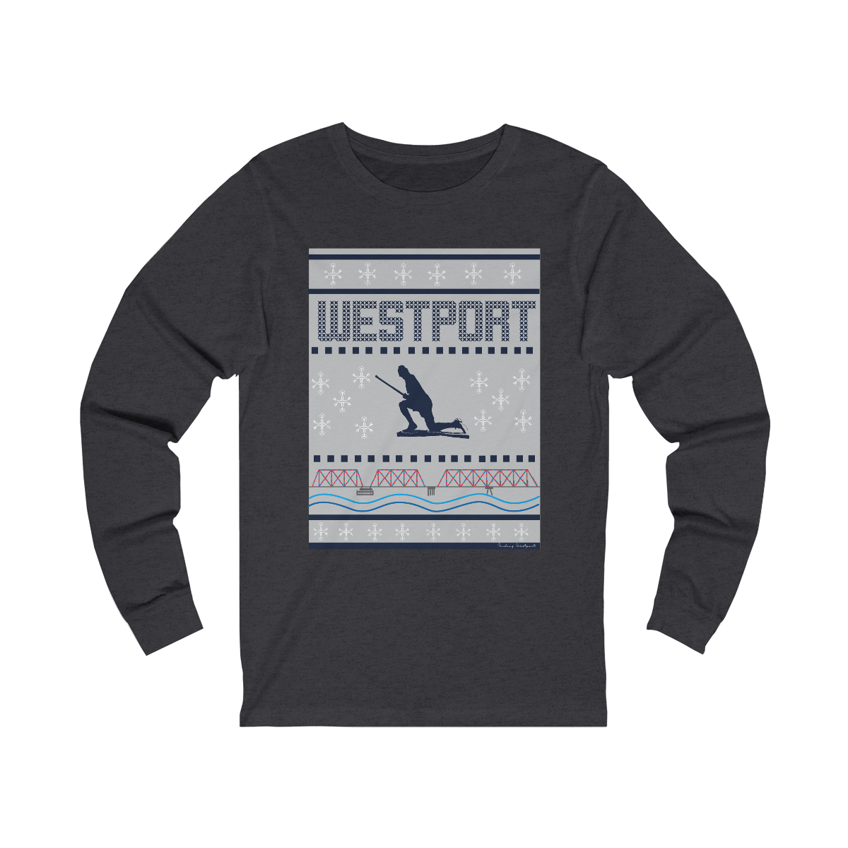 Westport Ugly Holiday Blue / White Unisex Jersey Long Sleeve Tee