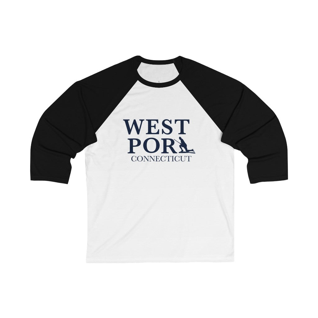 Westport Connecticut Unisex 3/4 Sleeve Baseball Tee