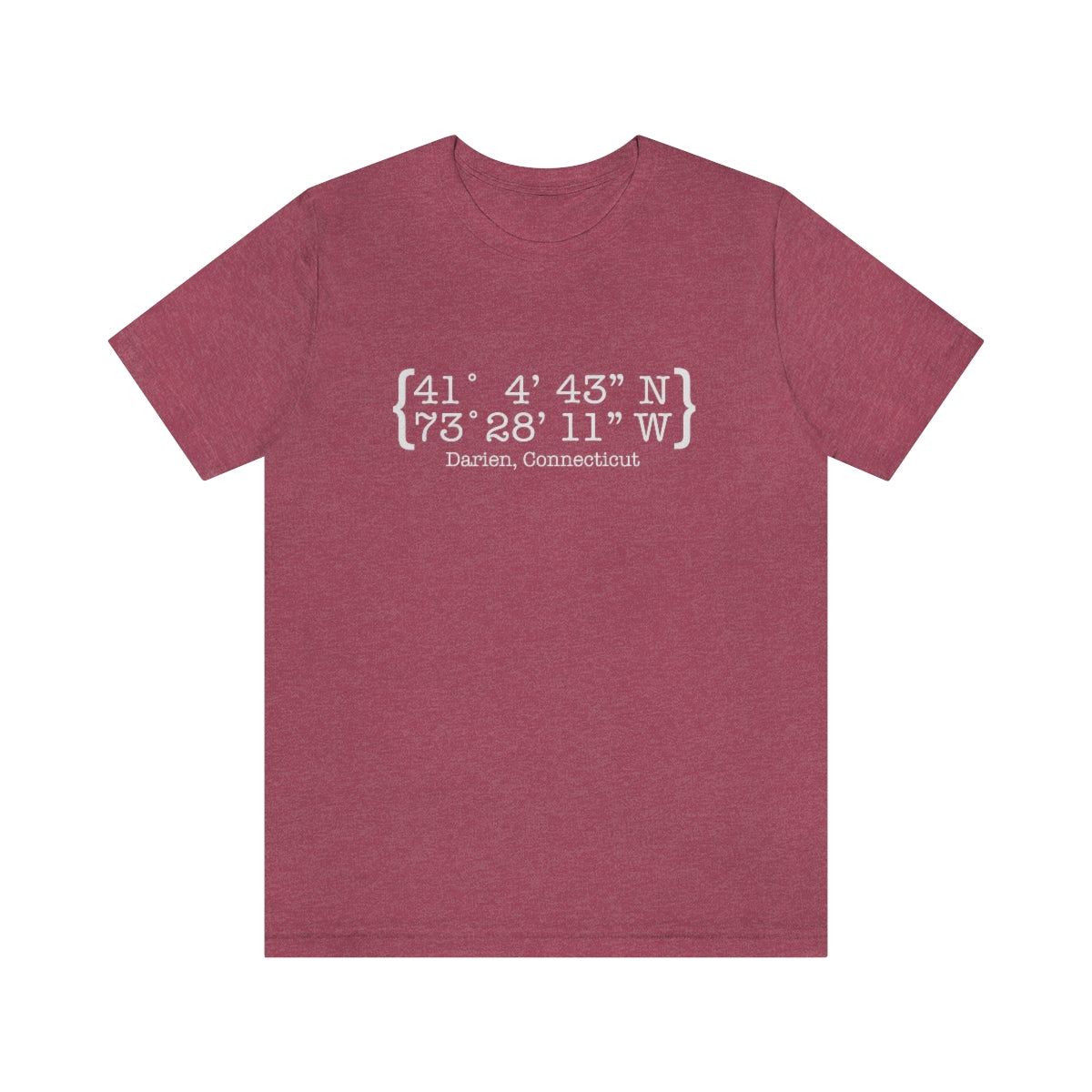 Darien Coordinates Unisex Jersey Short Sleeve Tee