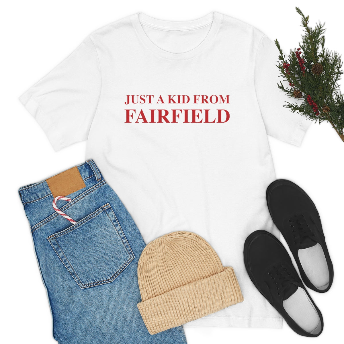 Just a kid from Fairfield Unisex Jersey Short Sleeve Tee