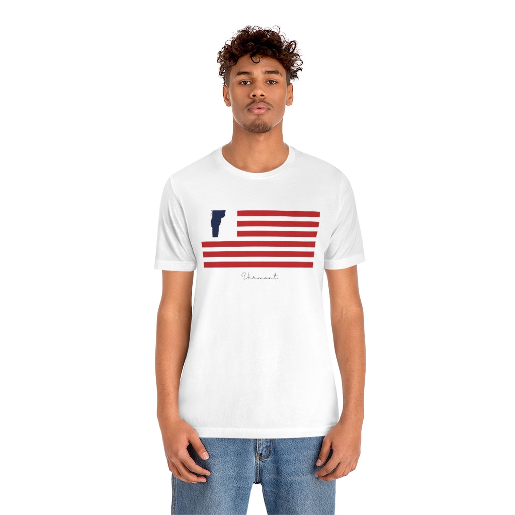 Vermont American Flag collection has tee shirts, mugs, reusable bags, and other apparel and gifts. All proceeds goes to help build the Finding New England brand and get our website up and going. Free shipping on all products.