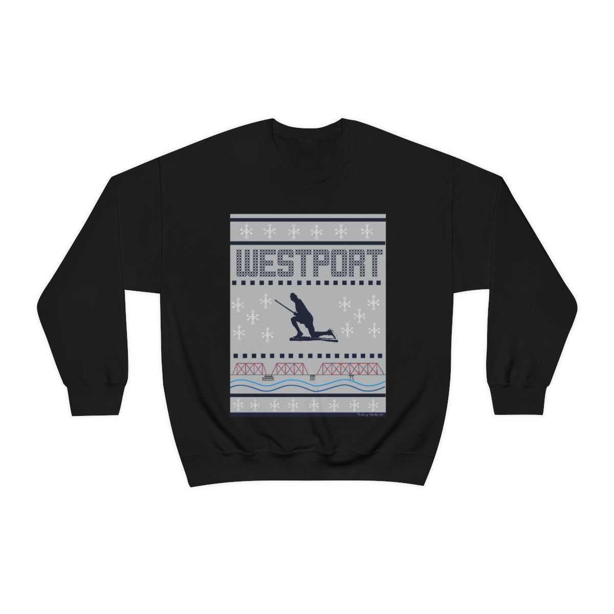 Westport Ugly Holiday Blue / White Unisex Heavy Blend™ Crewneck Sweatshirt