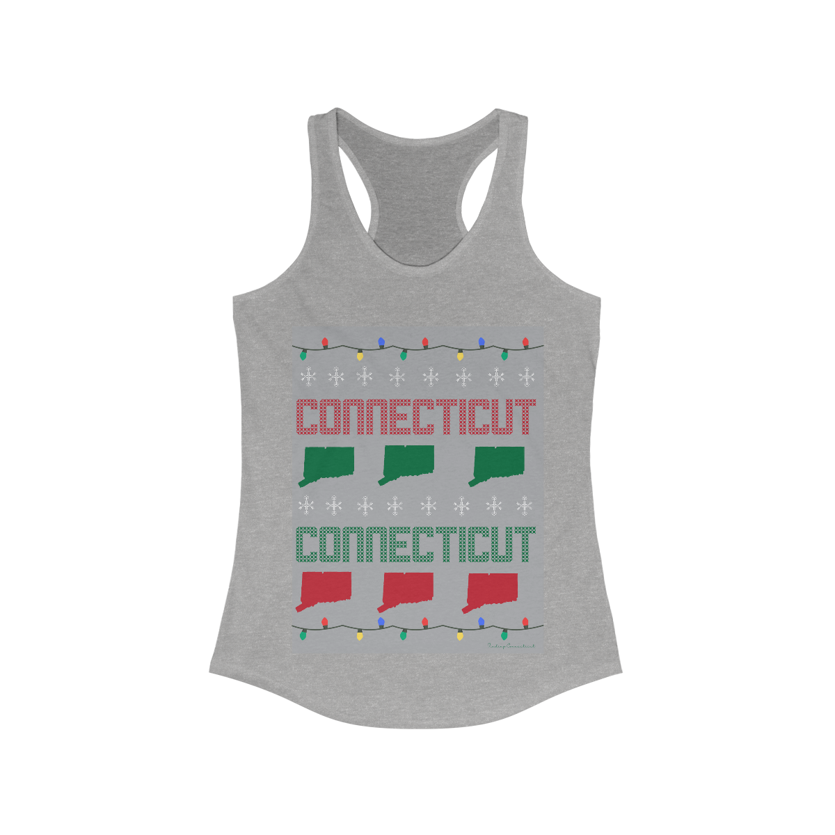 Connecticut ugly christmas womens tank top