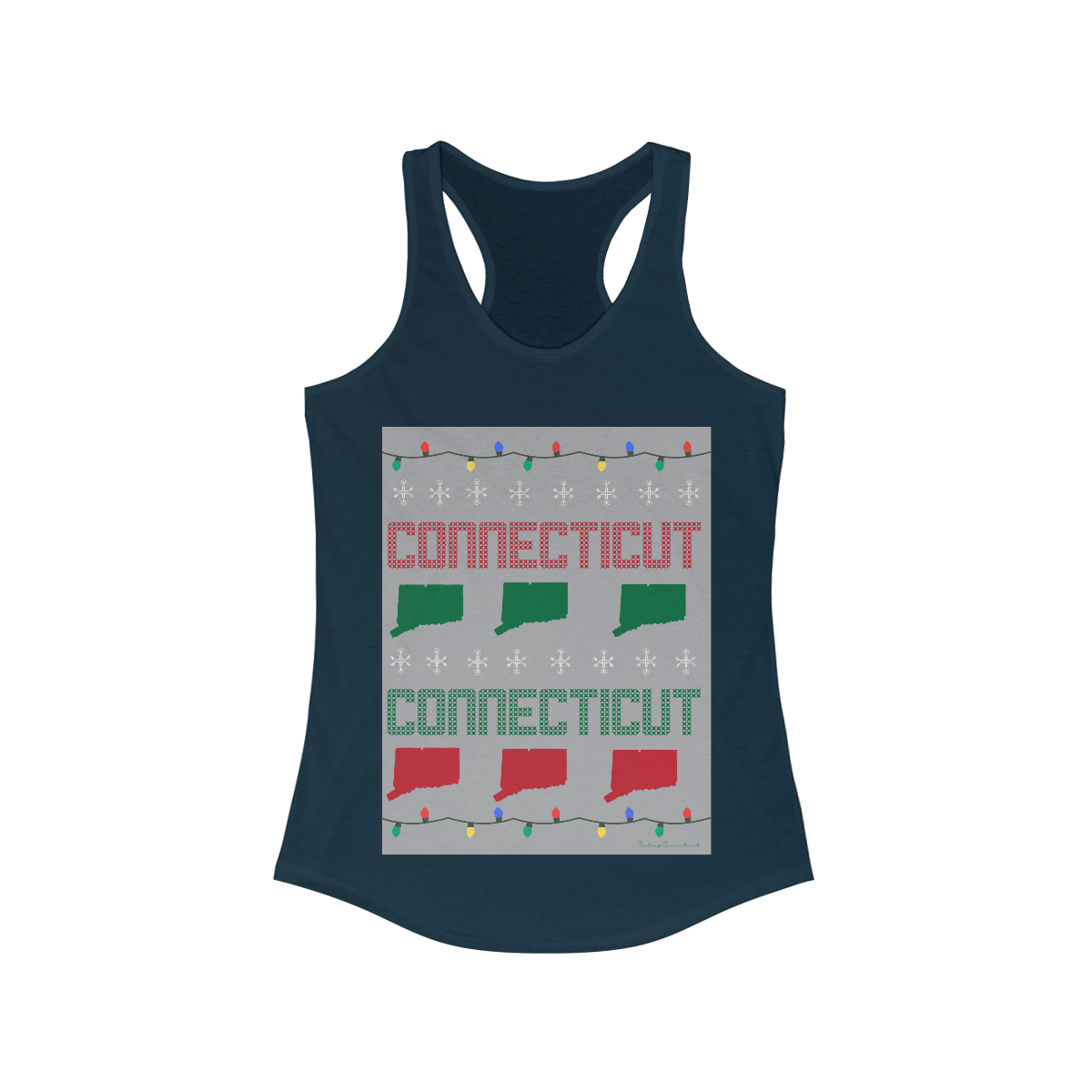 connecticut ugly holiday christmas sweater womens tank top