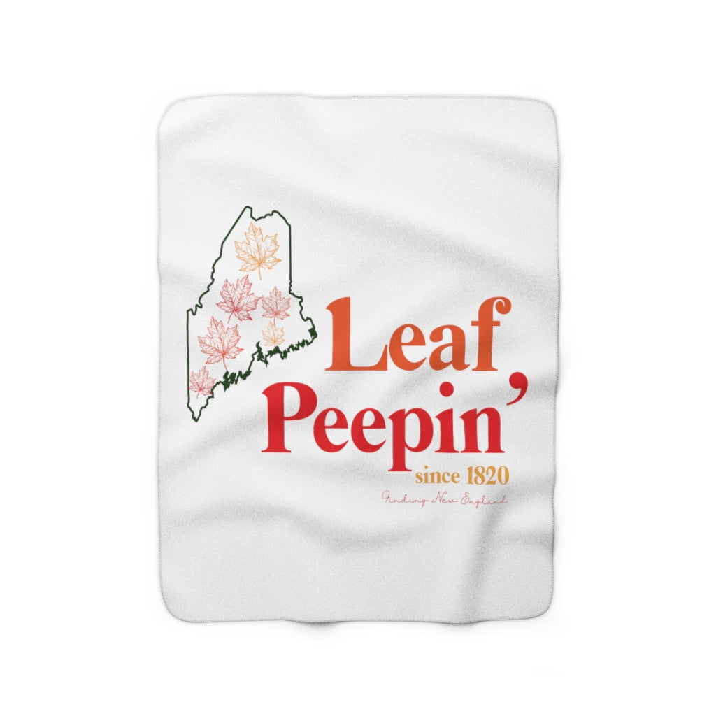 Leaf Peepin' Maine Sherpa Fleece Blanket