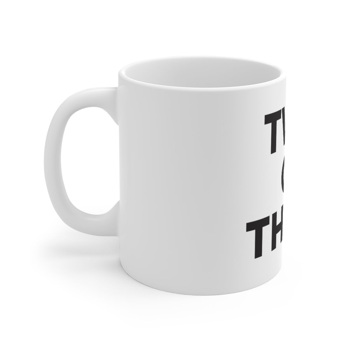 Two O' Three White Ceramic Mug