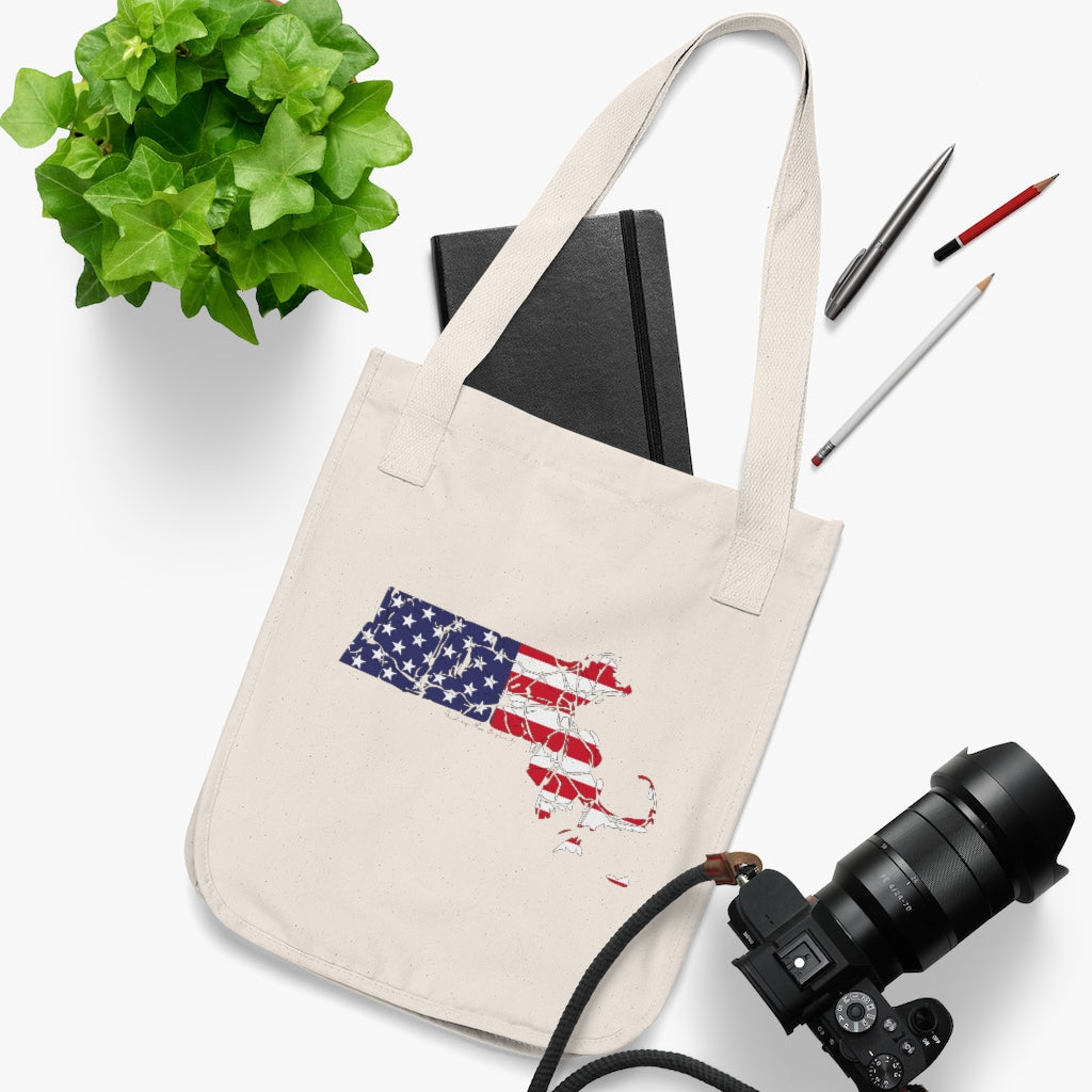 Massachusetts American Flag collection has tee shirts, mugs, reusable bags, and other apparel and gifts. All proceeds goes to help build the Finding New England brand and get our website up and going. Free shipping on all products.
