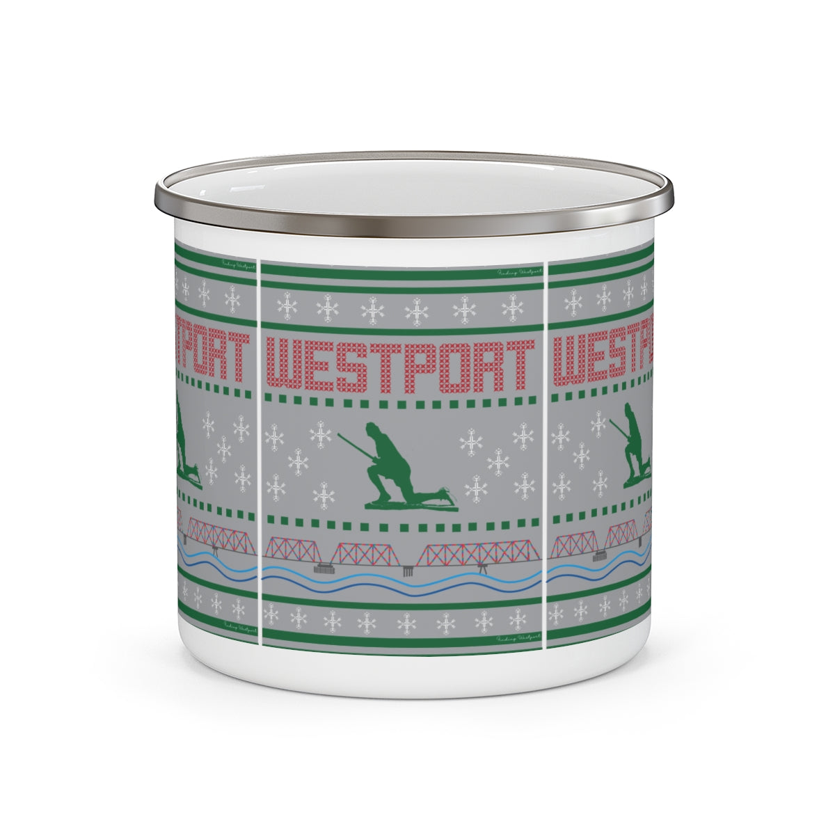 westport ct / connecticut ugly christmas sweater camping mug