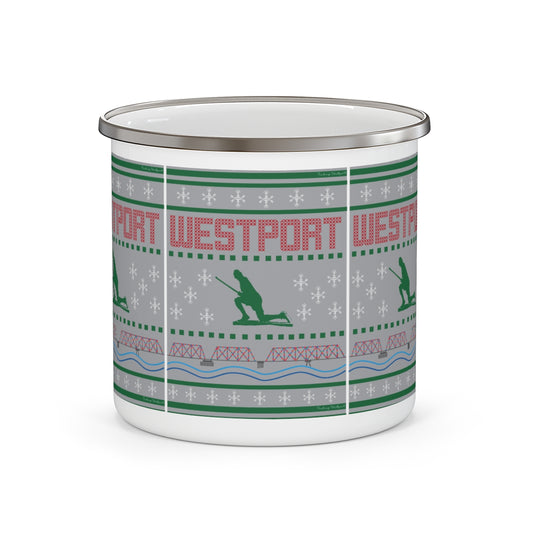 westport ct / connecticut ugly christmas sweater camping mug