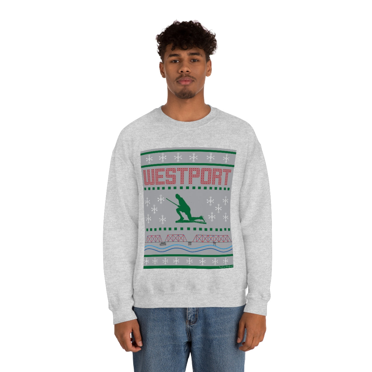 Westport Ugly Holiday Green - Red Unisex Heavy Blend™ Crewneck Sweatshirt