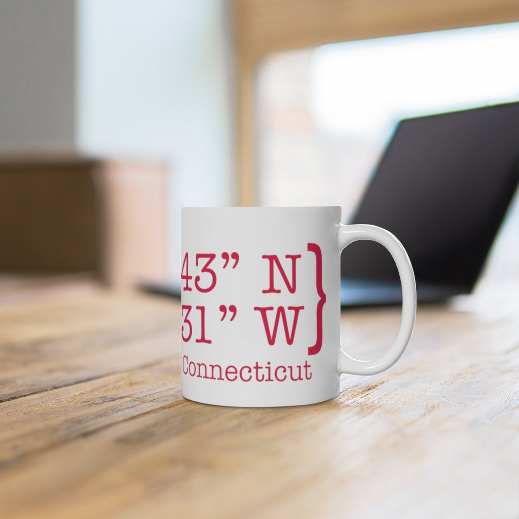 West Hartford Coordinates mugs. West Hartford Connecticut tee shirts, hoodies sweatshirts, mugs, other apparel, home gifts, and souvenirs. Proceeds of this collection go to help Finding Connecticut’s brand. Free USA shipping.
