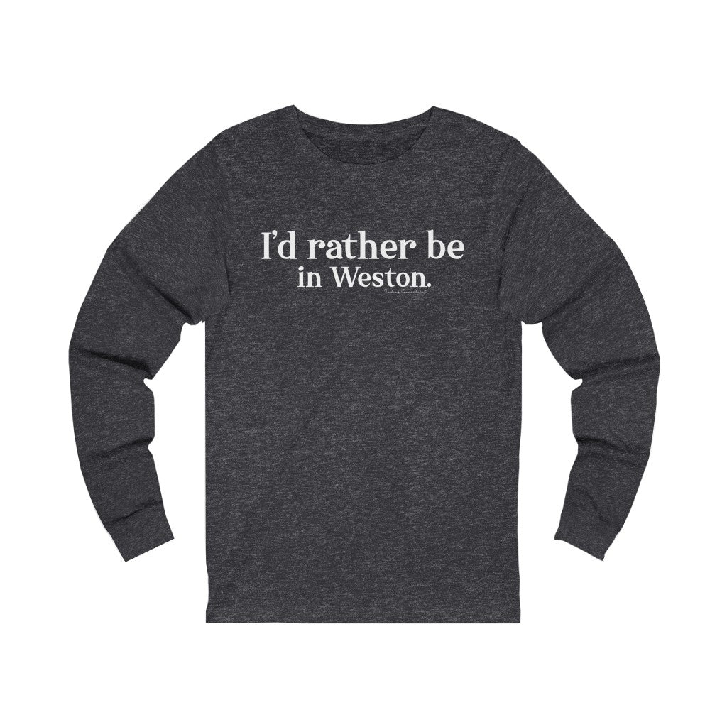 I’d rather be in Weston. Weston Connecticut tee shirts, hoodies sweatshirts, mugs and other apparel, home gifts and souvenirs. Proceeds of this collections goes to help Finding Connecticut’s brand. Free USA shipping