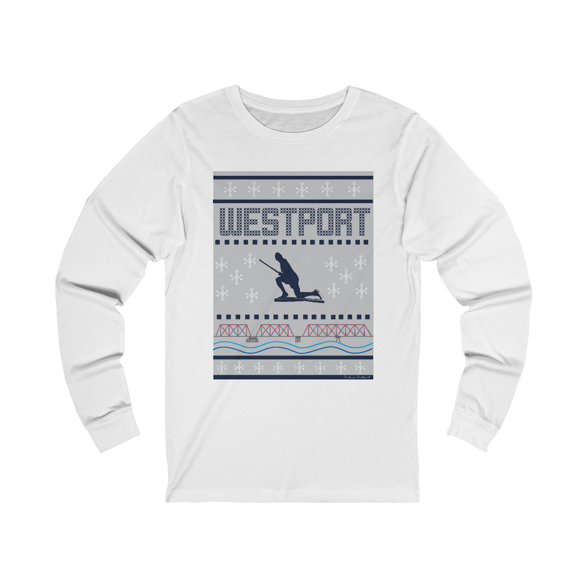Westport Ugly Holiday Blue / White Unisex Jersey Long Sleeve Tee