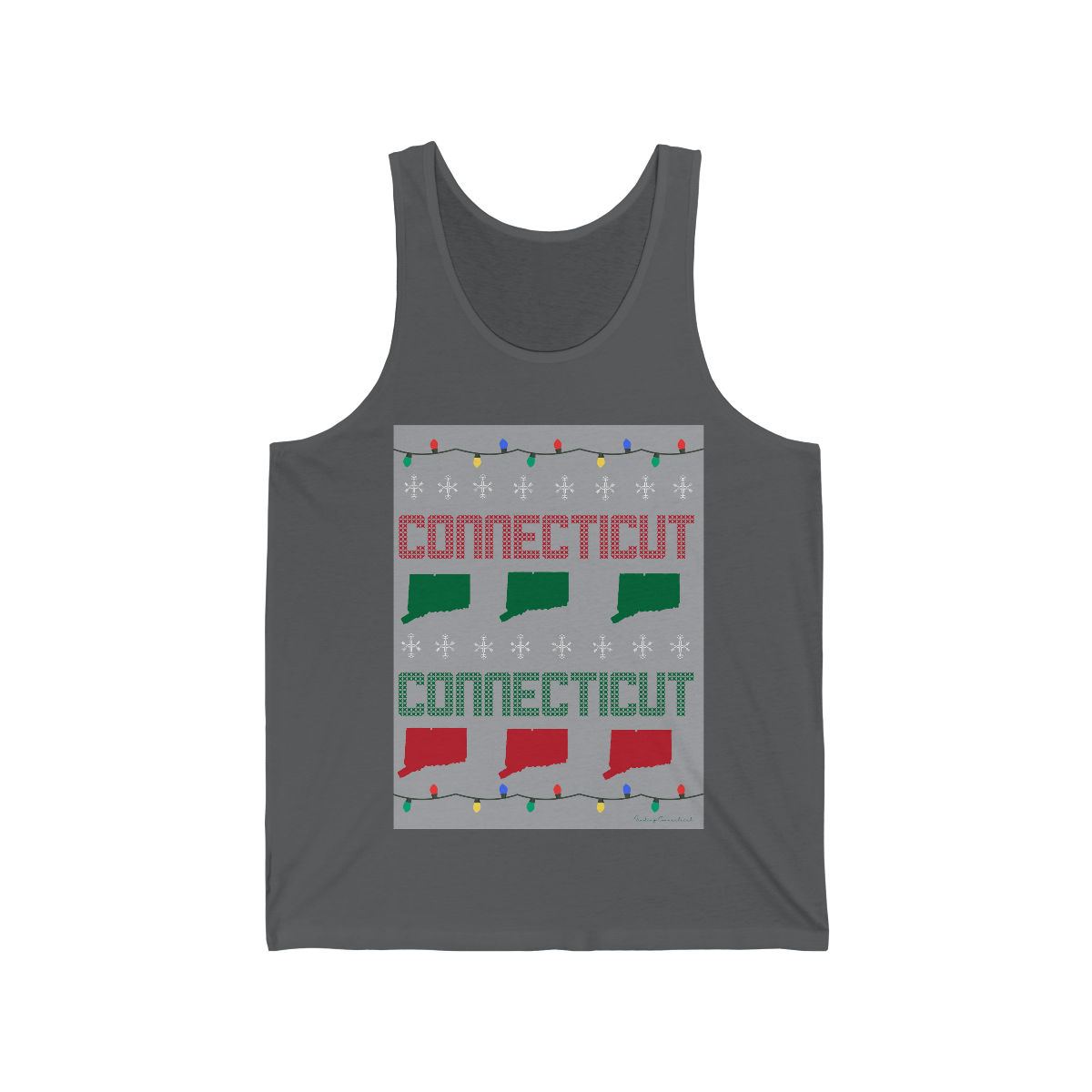 connecticut ugly holiday unisex tank top