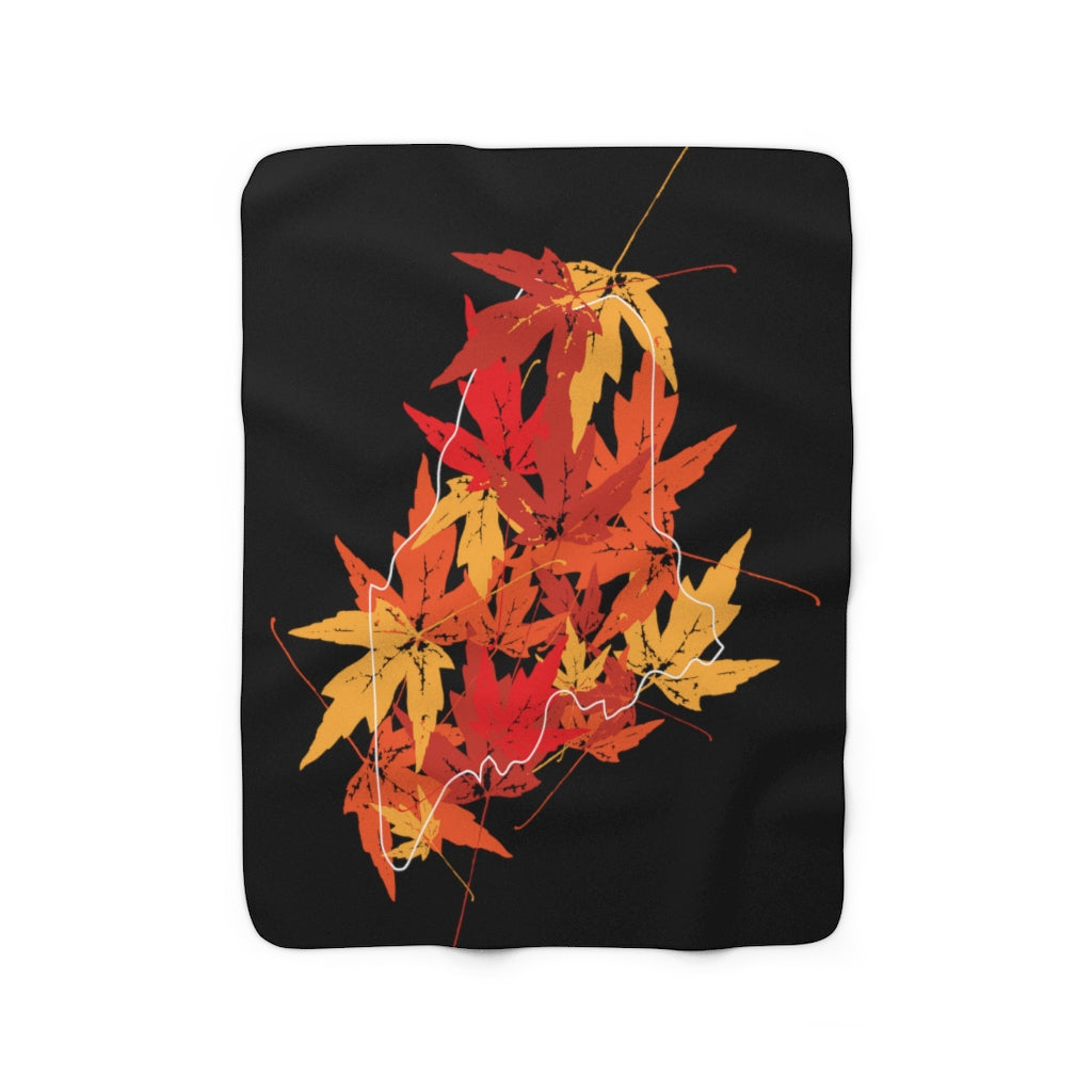 Maine leaves sherpa blanket