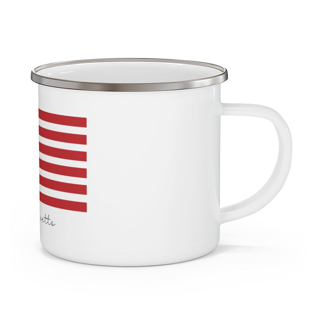 Massachusetts American Flag collection has tee shirts, mugs, reusable bags, and other apparel and gifts. All proceeds goes to help build the Finding New England brand and get our website up and going. Free shipping on all products.