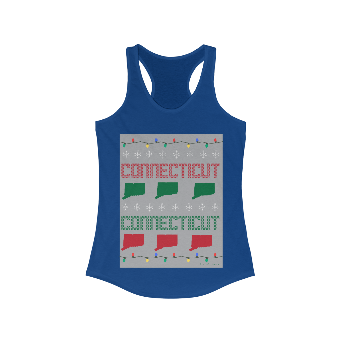 connecticut ugly christmas womens tank top