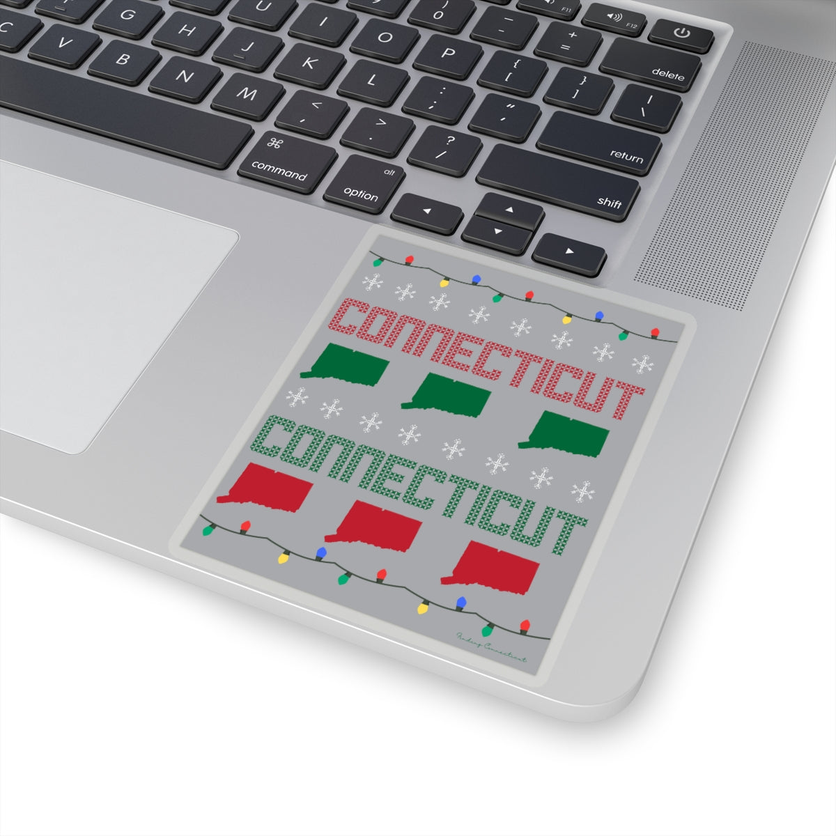 connecticut ugly christmas sweater sticker