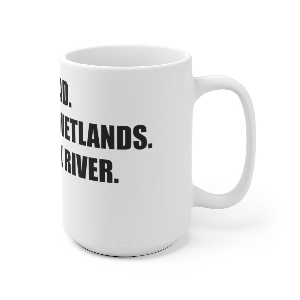Wilton Road. Partrick Wetlands. Saugatuck River. Exit 41. White Ceramic Mug How do you say Westport without saying Westport? Westport, Connecticut is filled with unique aspects. Each providing different elements that make up the town from historic to modern traditions. Proceeds of this collection goes to help build Finding Westport and Finding Connecticut's brands.